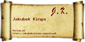 Jakubek Kinga névjegykártya
