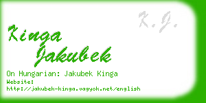 kinga jakubek business card